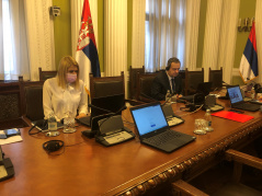 15 April 2021 National Assembly Speaker Ivica Dacic at the conference of representatives of Parliaments of the Adriatic-Ionian Initiative